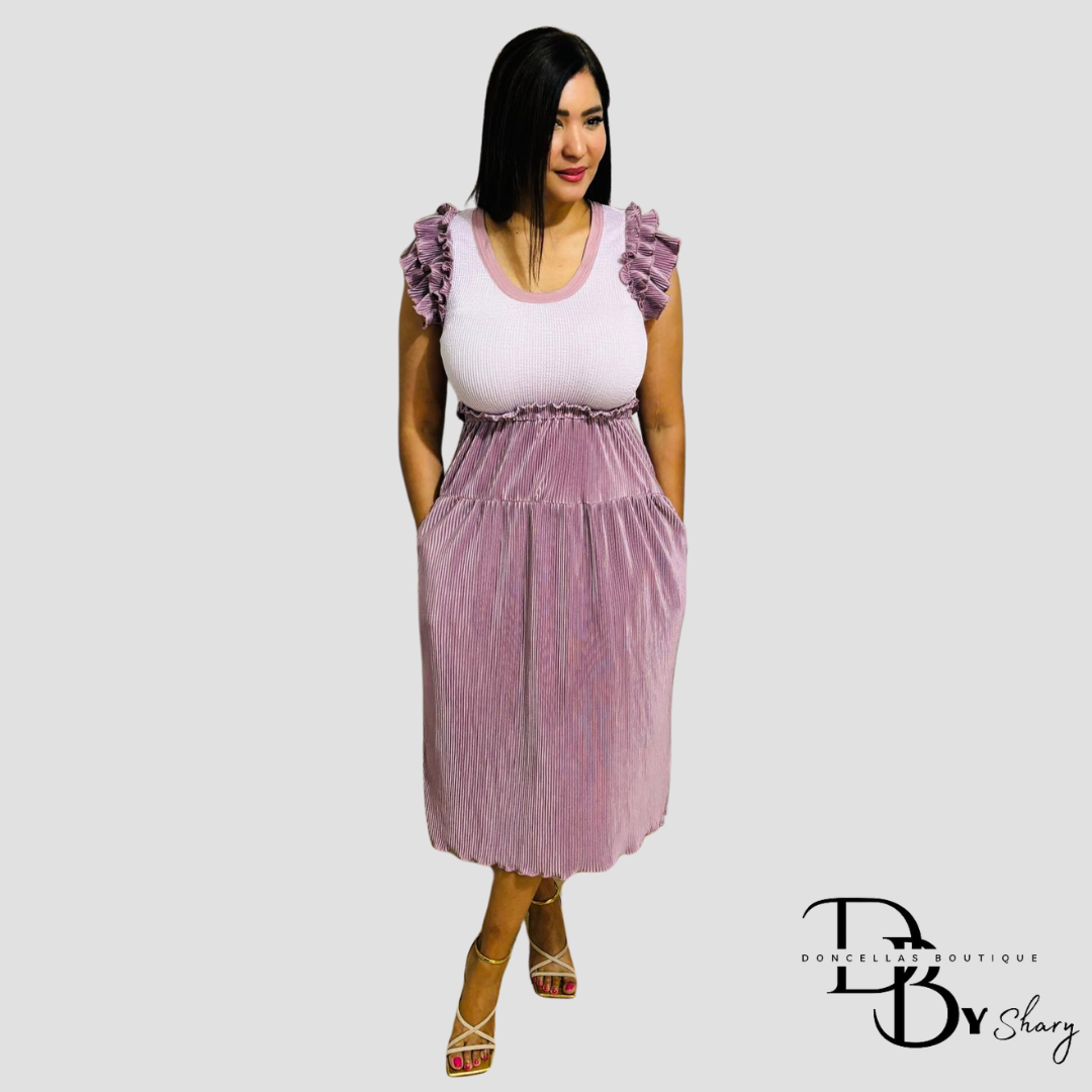 Layered Ruffle Sleeve Dress