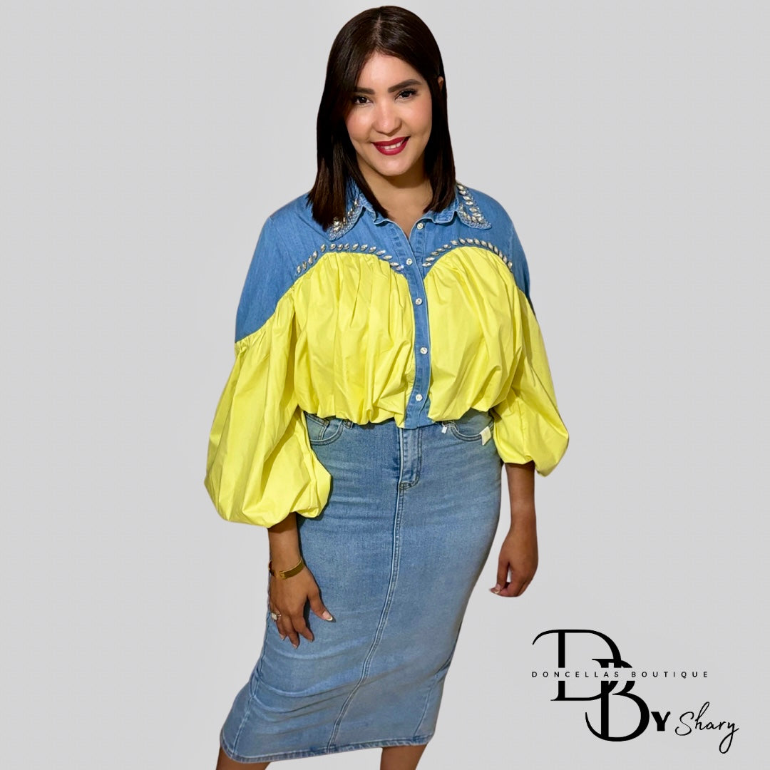 Blusa Aurora Mahón – Amarilla