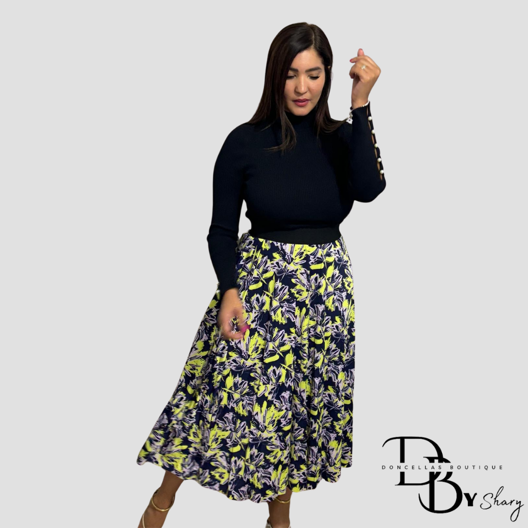 Floral Print Midi Skirt