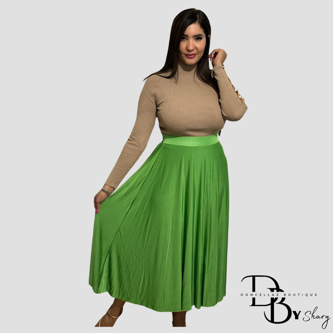 Stretchy Soft Maxi Skirt (Green)